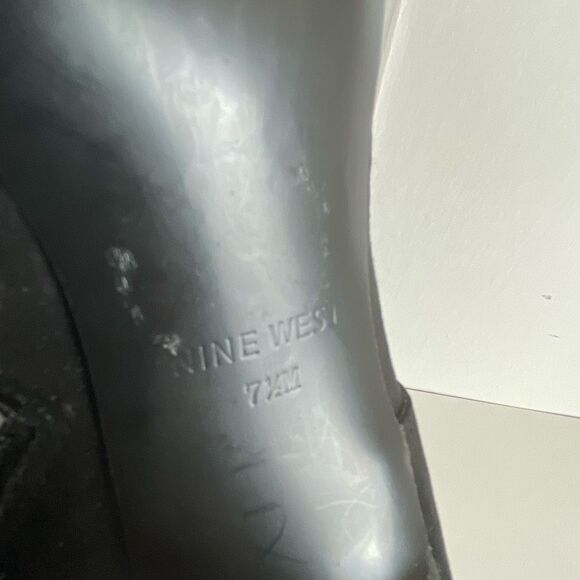 Nine West Pureheart2 Fringe Trim Ankle Boots 7.5 Black - Picture 11 of 11